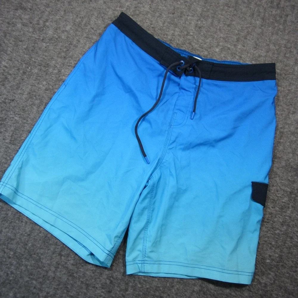 Speedo Swim Shorts Mens L Blue Mesh Lined‎ Lightweight Drawstring Trunks Pocket